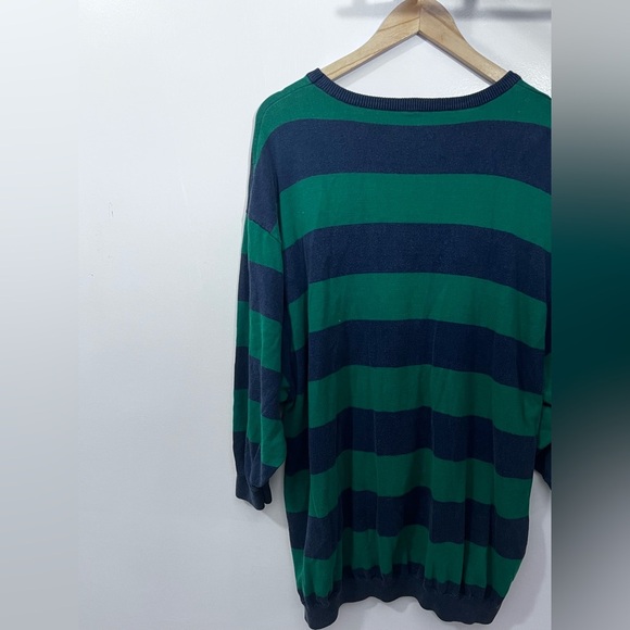 Free People Green and Navy Striped Sweatshirt - Picture 7 of 7